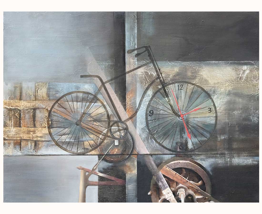 franzoni pittura bicicletta orologio